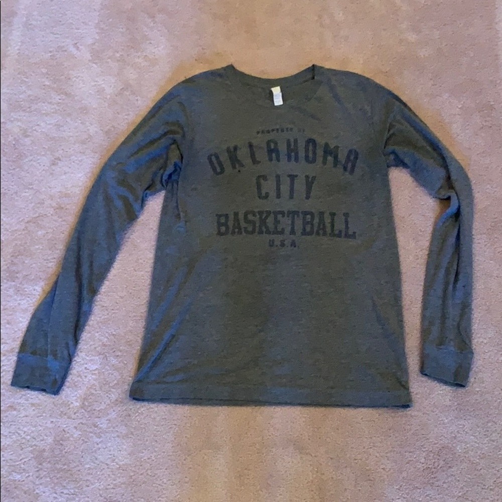 Grey Long Sleeve OKC Basketball Shirt